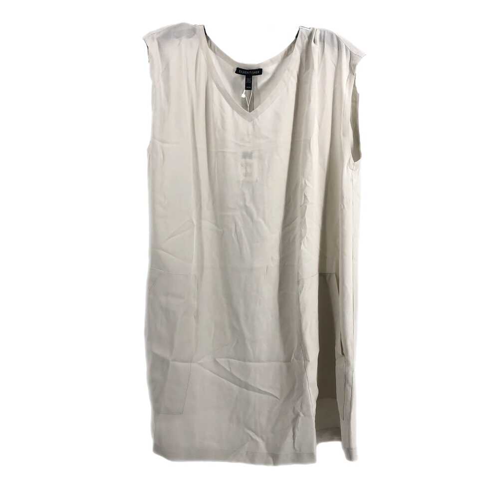 Eileen Fisher Cream Silk Sleeveless Blouse | Size M